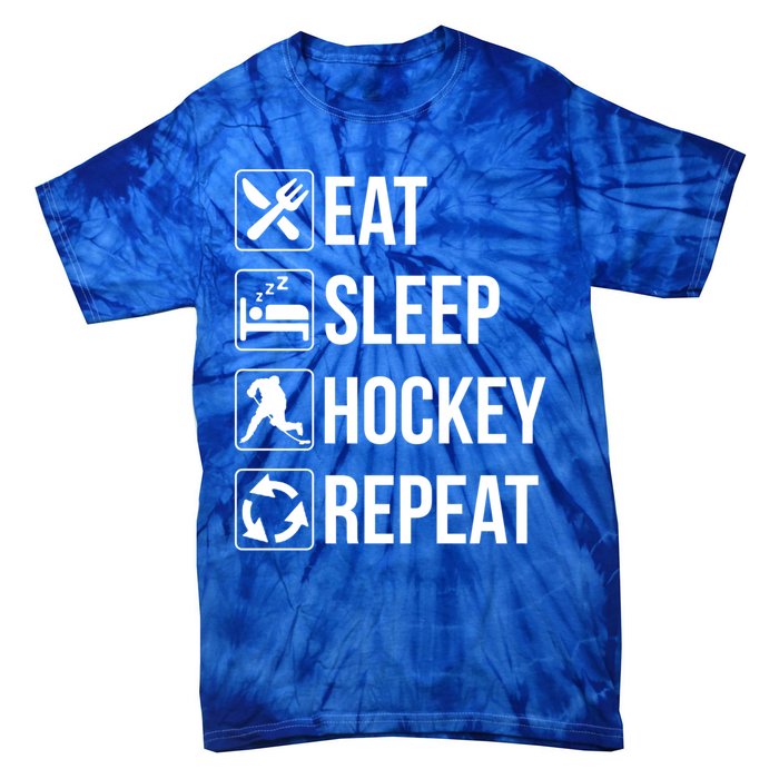 Funny Eat Sleep Hockey Repeat Funny Gift Tie-Dye T-Shirt