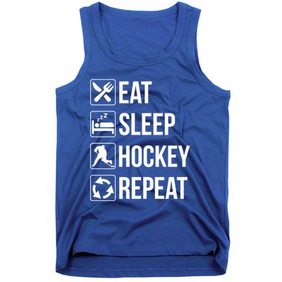 Funny Eat Sleep Hockey Repeat Funny Gift Tank Top