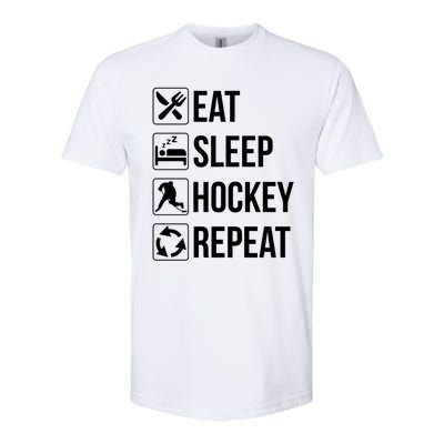 Funny Eat Sleep Hockey Repeat Funny Gift Softstyle CVC T-Shirt