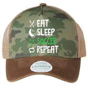 Funny Eat Sleep Soccer Repeat Player Coach Legacy Tie Dye Trucker Hat