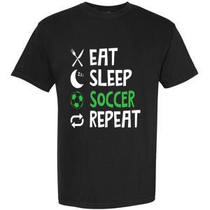 Funny Eat Sleep Soccer Repeat Player Coach Garment-Dyed Heavyweight T-Shirt