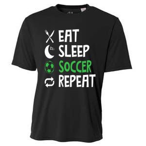 Funny Eat Sleep Soccer Repeat Player Coach Cooling Performance Crew T-Shirt