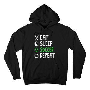 Funny Eat Sleep Soccer Repeat Player Coach Hoodie