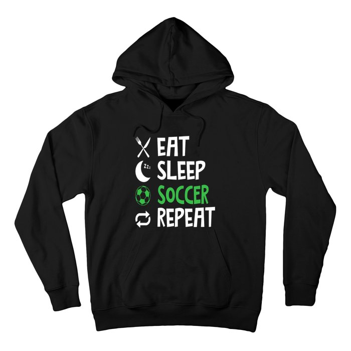 Funny Eat Sleep Soccer Repeat Player Coach Hoodie