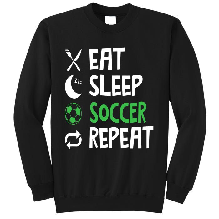 Funny Eat Sleep Soccer Repeat Player Coach Sweatshirt