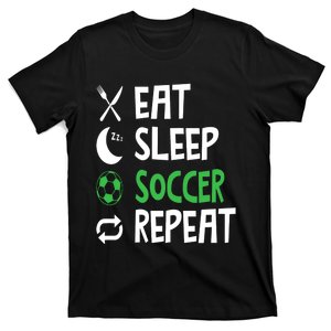 Funny Eat Sleep Soccer Repeat Player Coach T-Shirt