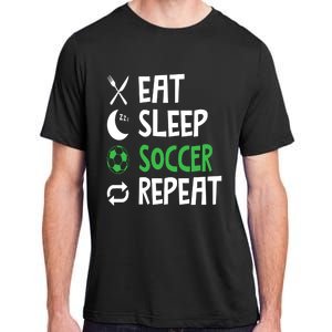 Funny Eat Sleep Soccer Repeat Player Coach Adult ChromaSoft Performance T-Shirt