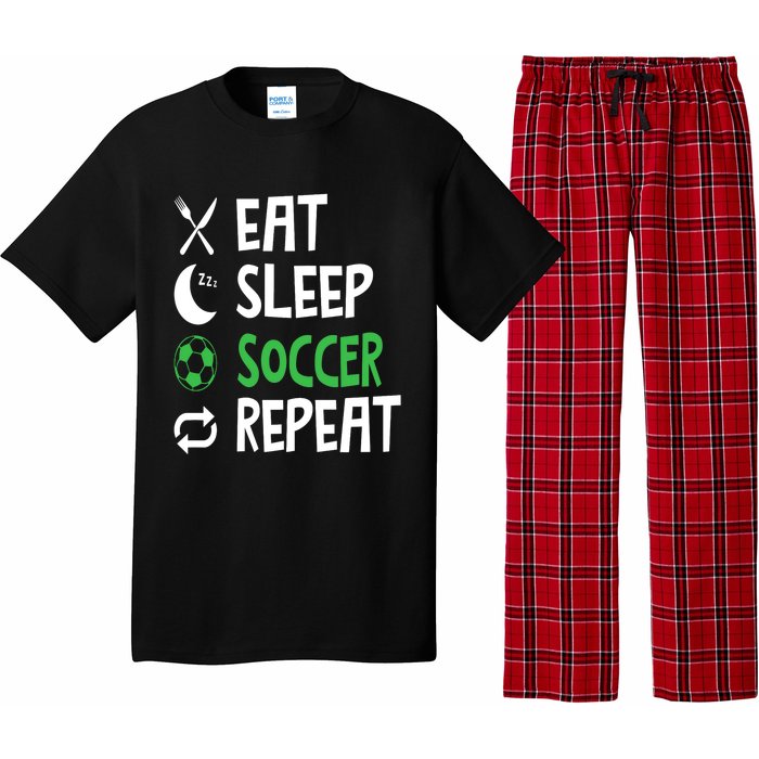 Funny Eat Sleep Soccer Repeat Player Coach Pajama Set