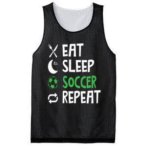 Funny Eat Sleep Soccer Repeat Player Coach Mesh Reversible Basketball Jersey Tank