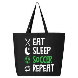 Funny Eat Sleep Soccer Repeat Player Coach 25L Jumbo Tote