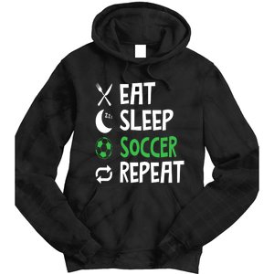 Funny Eat Sleep Soccer Repeat Player Coach Tie Dye Hoodie