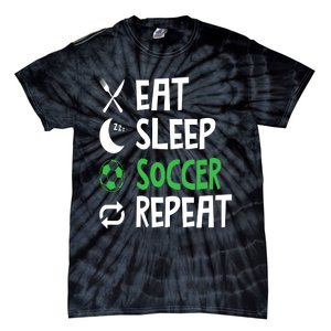 Funny Eat Sleep Soccer Repeat Player Coach Tie-Dye T-Shirt