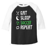 Funny Eat Sleep Soccer Repeat Player Coach Toddler Fine Jersey T-Shirt