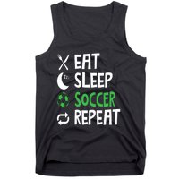 Funny Eat Sleep Soccer Repeat Player Coach Tank Top