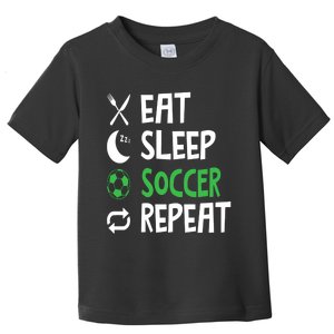 Funny Eat Sleep Soccer Repeat Player Coach Toddler T-Shirt