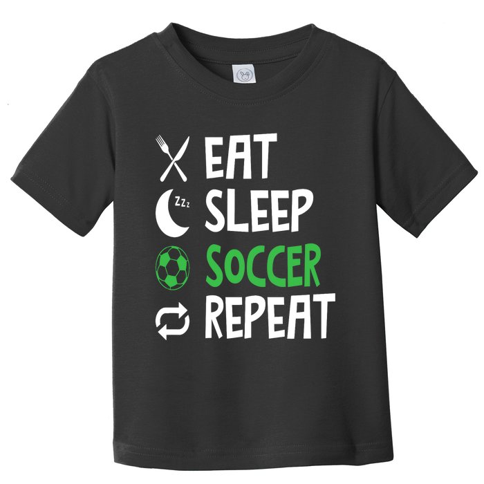 Funny Eat Sleep Soccer Repeat Player Coach Toddler T-Shirt