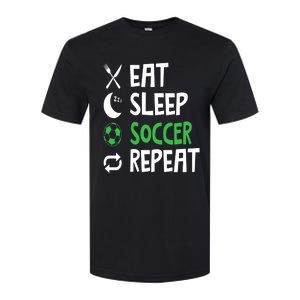 Funny Eat Sleep Soccer Repeat Player Coach Softstyle CVC T-Shirt