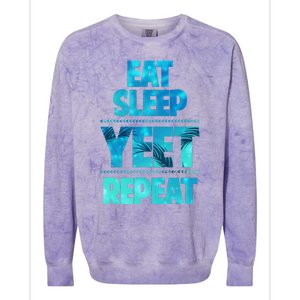 Funny Eat Sleep Yeet Repeat Colorblast Crewneck Sweatshirt