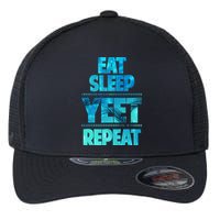 Funny Eat Sleep Yeet Repeat Flexfit Unipanel Trucker Cap
