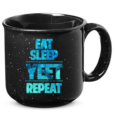 Funny Eat Sleep Yeet Repeat 15oz Campfire Ceramic Mug