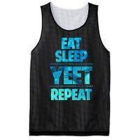 Funny Eat Sleep Yeet Repeat Mesh Reversible Basketball Jersey Tank