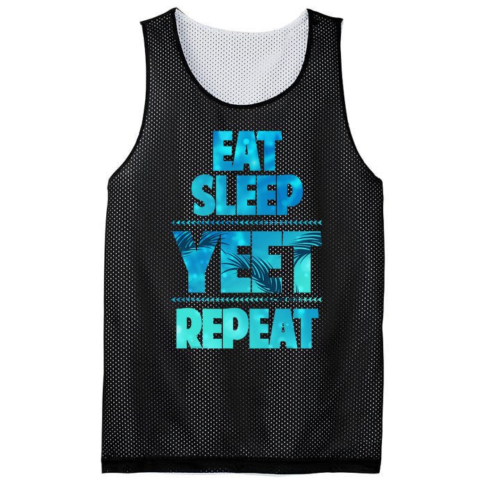 Funny Eat Sleep Yeet Repeat Mesh Reversible Basketball Jersey Tank