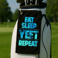Funny Eat Sleep Yeet Repeat Golf Towel