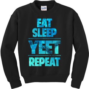 Funny Eat Sleep Yeet Repeat Kids Sweatshirt