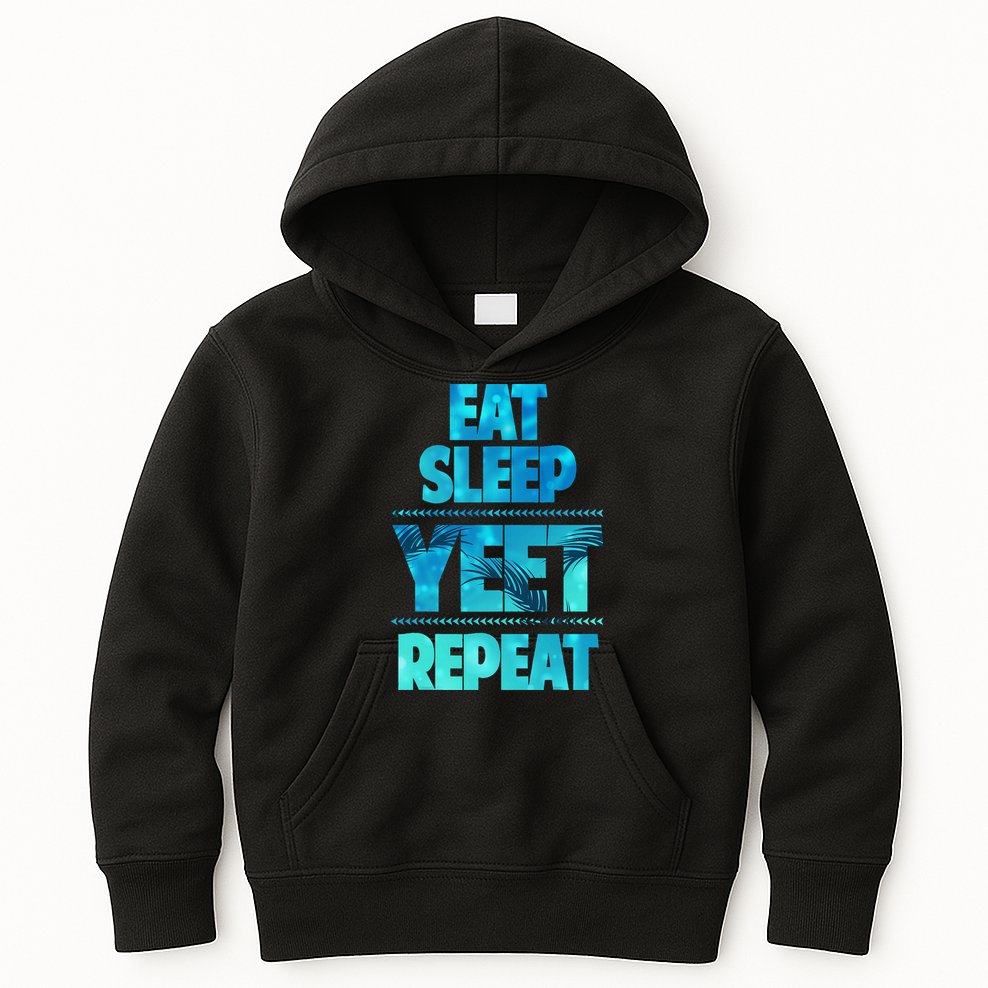 Funny Eat Sleep Yeet Repeat Kids Hoodie