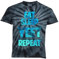 Funny Eat Sleep Yeet Repeat Kids Tie-Dye T-Shirt