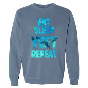 Funny Eat Sleep Yeet Repeat Garment-Dyed Sweatshirt