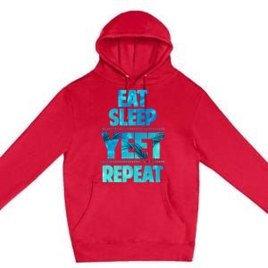 Funny Eat Sleep Yeet Repeat Premium Pullover Hoodie