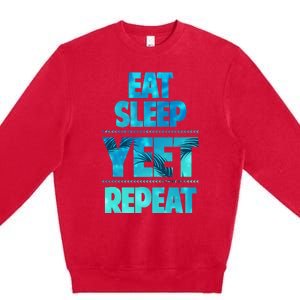 Funny Eat Sleep Yeet Repeat Premium Crewneck Sweatshirt