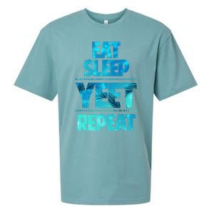 Funny Eat Sleep Yeet Repeat Sueded Cloud Jersey T-Shirt