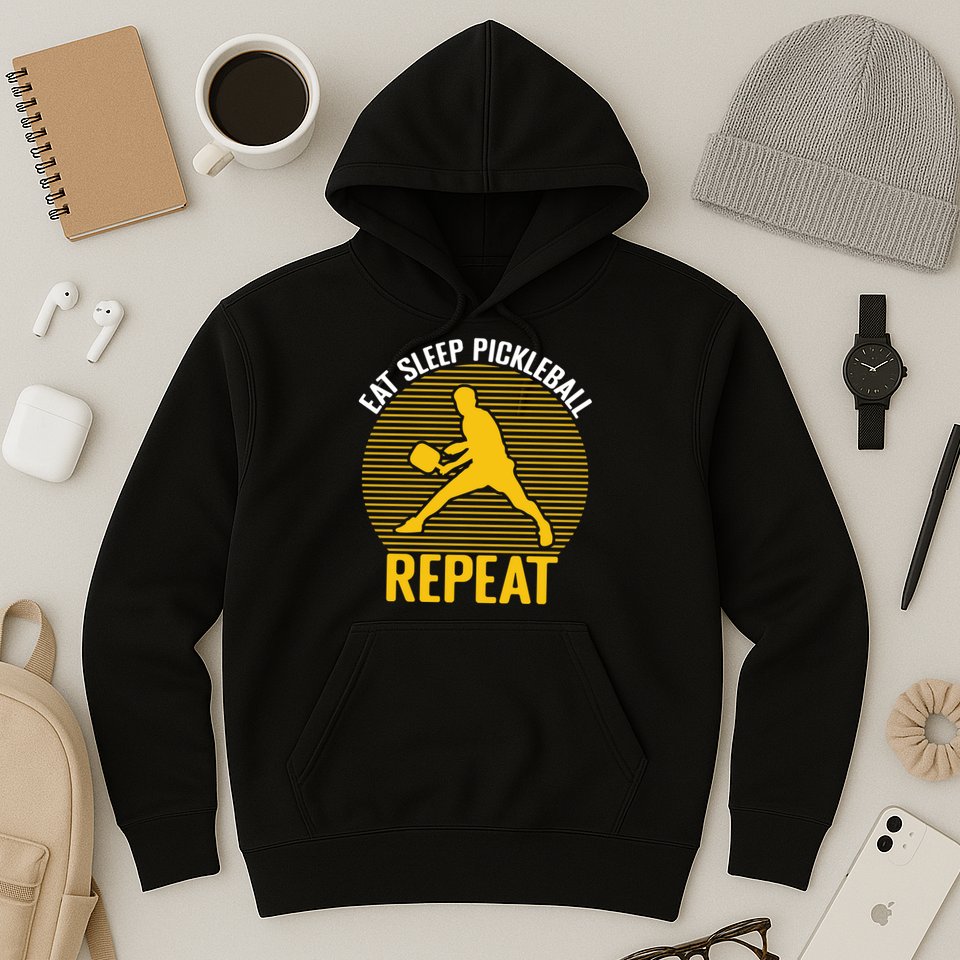 Funny Eat Sleep Pickleball Repeat Sport Gift Pickleball Player Hoodie