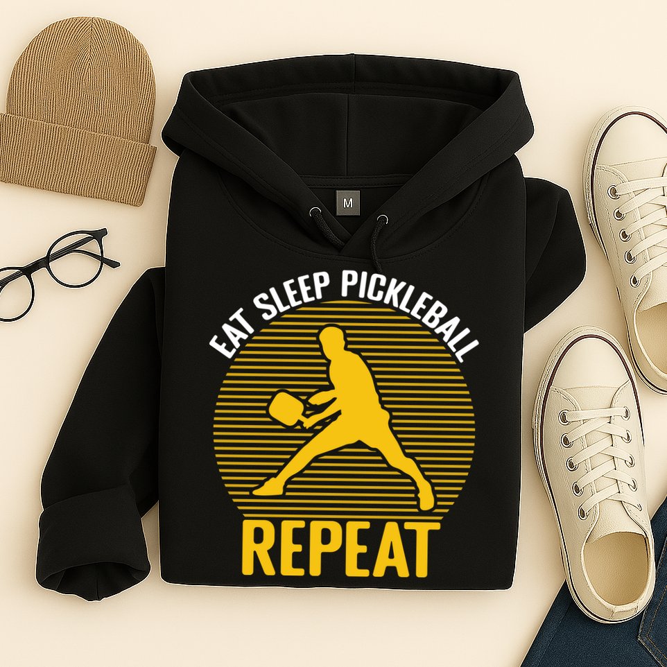 Funny Eat Sleep Pickleball Repeat Sport Gift Pickleball Player Hoodie