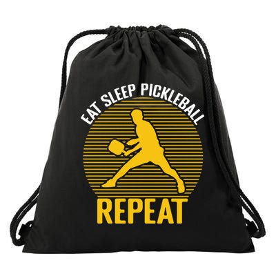 Funny Eat Sleep Pickleball Repeat Sport Gift Pickleball Player Drawstring Bag