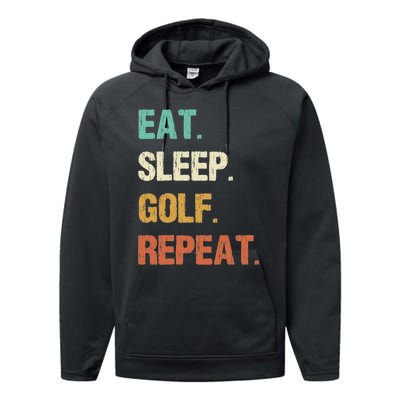 Funny Eat Sleep Golf Repeat Crazy Golf golf balls lovers Performance Fleece Hoodie