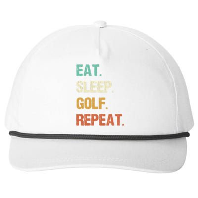 Funny Eat Sleep Golf Repeat Crazy Golf golf balls lovers Snapback Five-Panel Rope Hat