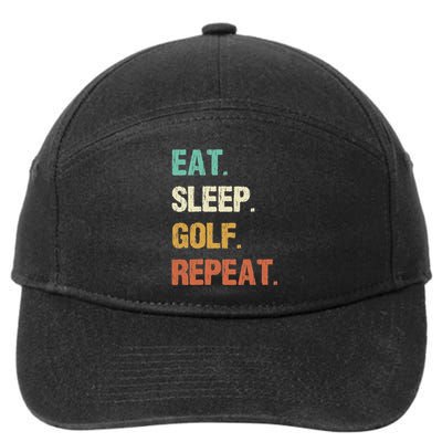 Funny Eat Sleep Golf Repeat Crazy Golf golf balls lovers 7-Panel Snapback Hat