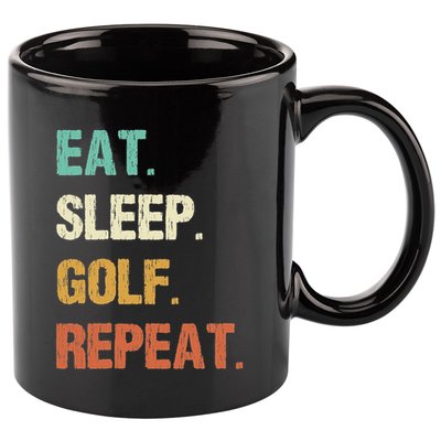 Funny Eat Sleep Golf Repeat Crazy Golf golf balls lovers 11oz C Handle Ceramic Mug