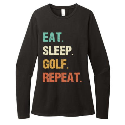 Funny Eat Sleep Golf Repeat Crazy Golf golf balls lovers Womens CVC Long Sleeve Shirt