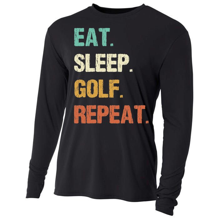 Funny Eat Sleep Golf Repeat Crazy Golf golf balls lovers Cooling Performance Long Sleeve Crew