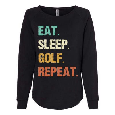 Funny Eat Sleep Golf Repeat Crazy Golf golf balls lovers Womens California Wash Sweatshirt