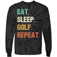 Funny Eat Sleep Golf Repeat Crazy Golf golf balls lovers Tie-Dye Long Sleeve Shirt