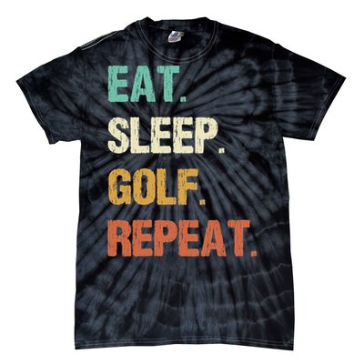 Funny Eat Sleep Golf Repeat Crazy Golf golf balls lovers Tie-Dye T-Shirt