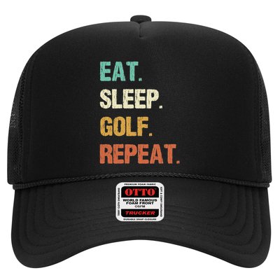 Funny Eat Sleep Golf Repeat Crazy Golf golf balls lovers Trucker Hat