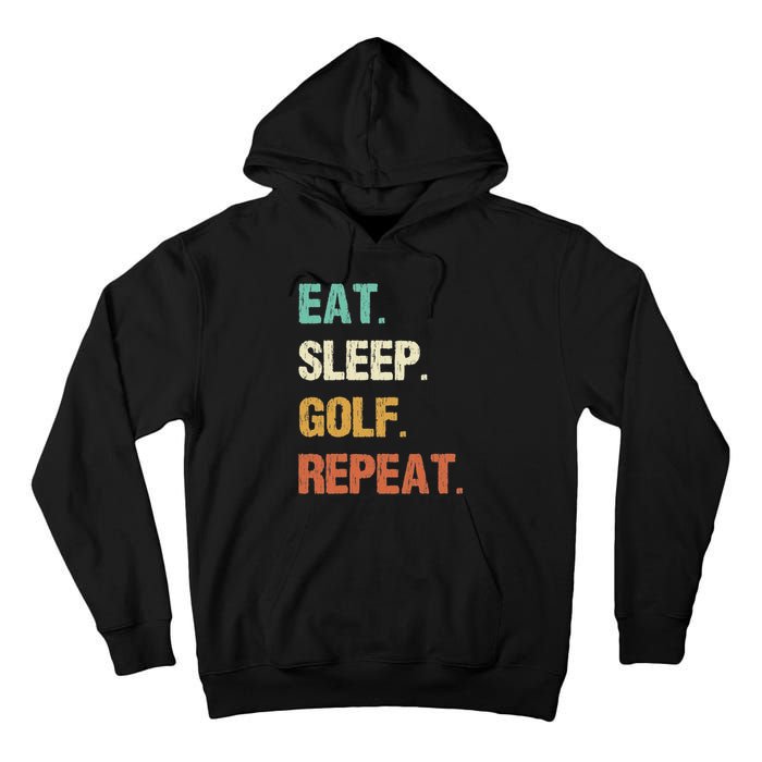 Funny Eat Sleep Golf Repeat Crazy Golf golf balls lovers Tall Hoodie