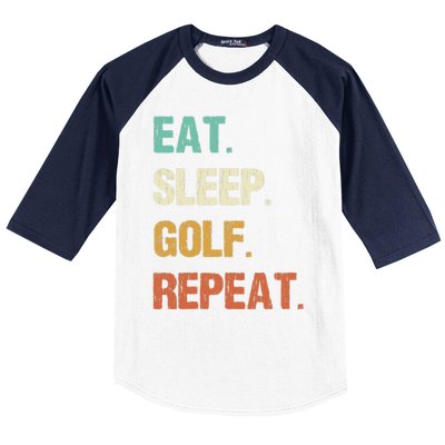 Funny Eat Sleep Golf Repeat Crazy Golf golf balls lovers Baseball Sleeve Shirt