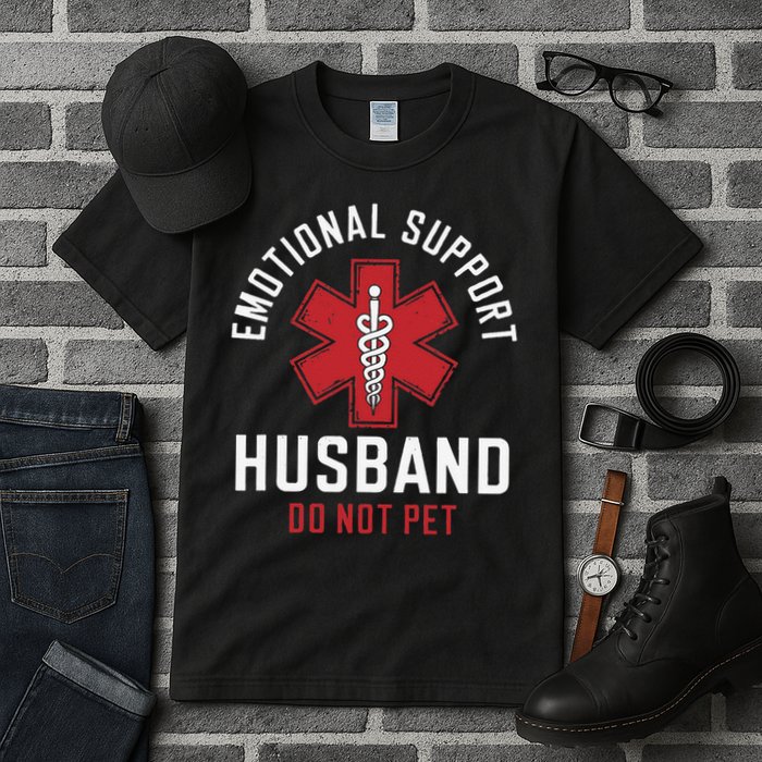 Funny Emotional Support Husband Do Not Pet Tall T-Shirt